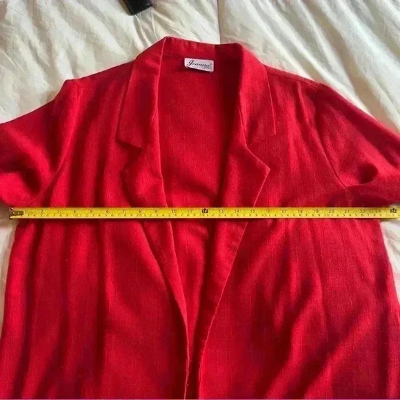 Vtg 90s Joanna Red Oversized Blazer - Large - Picture 6 of 7